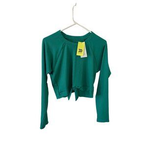NWT All In Motion Women's Green Long Sleeve Swim Crop Top - XL